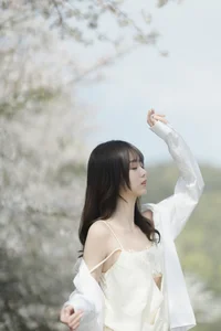 Elegant Portrait Photography: YiTuYu Art Language Vol.9296 featuring Ci Qing Shi Dou Ya in Minimalist White Fashion Style-14