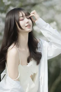 Elegant Portrait Photography: YiTuYu Art Language Vol.9296 featuring Ci Qing Shi Dou Ya in Minimalist White Fashion Style-12