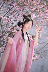 Aesthetic Pink Cherry Blossom Portraits: Art Language Vol.9138 Featuring Model A Ji Yuan Zi – Stunning Spring Photography Collection-15
