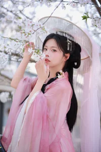 Aesthetic Pink Cherry Blossom Portraits: Art Language Vol.9138 Featuring Model A Ji Yuan Zi – Stunning Spring Photography Collection-0