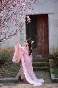 Aesthetic Pink Cherry Blossom Portraits: Art Language Vol.9138 Featuring Model A Ji Yuan Zi – Stunning Spring Photography Collection-8