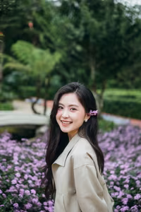 VGU No.66: Radiant Vietnamese Girl Blooms Amidst Dreamy Purple Flowers-3