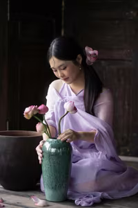 XVG No.38: Elegant Vietnamese Maiden and Pink Lotus A Portrait of Grace-5