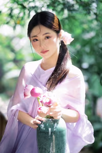 XVG No.38: Elegant Vietnamese Maiden and Pink Lotus A Portrait of Grace-7