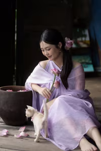 XVG No.38: Elegant Vietnamese Maiden and Pink Lotus A Portrait of Grace-14