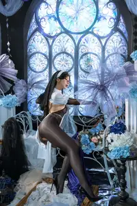 Coser Yunx1x1: Mysterious Allure of the Fallen Nun Cosplay-9