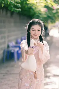 Gentle Smile in Sunlight: Girl, Goose, and a Peaceful Moment-8