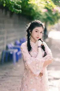 Gentle Smile in Sunlight: Girl, Goose, and a Peaceful Moment-6