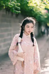 Gentle Smile in Sunlight: Girl, Goose, and a Peaceful Moment-5