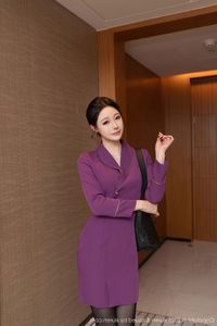 XiuRen No.10290 Xiao Dou Dou: Alluring Purple Office Style-16