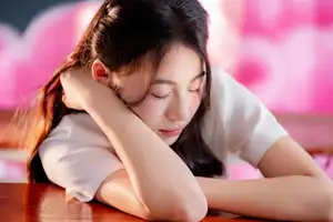 Gentle Moment Serene Girl Lost in Pink Dreamy Relaxation-0