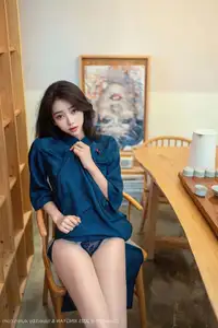 XingYan Star Face Vol.390 Shi An An: Alluring Eastern Charm in Mysterious Blue Cheongsam-2