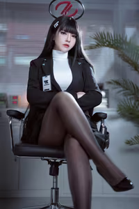 Blue Archive's Rion Tsukiduki Cosplay by Ban Ban Zi: Mysterious Charm and Professional Elegance-7