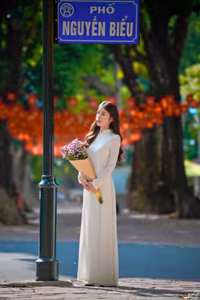 VGU No.103: Graceful Vietnamese Girl in Ao Dai Amidst Autumn Flowers-10