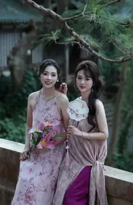 Enchanting Vietnamese Beauty: A Graceful Portrait in Modern Traditional Dress and Fan-7