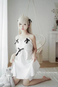 Stunning Sora Kasugano White Dress Cosplay by Shi Wan Zhen Zhi Fu Te - Elegant Yosuga no Sora Anime Photography Collection-21