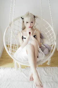 Stunning Sora Kasugano White Dress Cosplay by Shi Wan Zhen Zhi Fu Te - Elegant Yosuga no Sora Anime Photography Collection-19