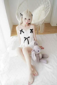 Stunning Sora Kasugano White Dress Cosplay by Shi Wan Zhen Zhi Fu Te - Elegant Yosuga no Sora Anime Photography Collection-18
