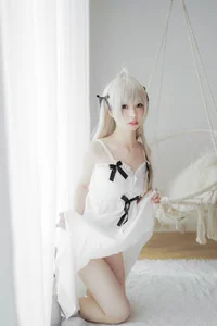 Stunning Sora Kasugano White Dress Cosplay by Shi Wan Zhen Zhi Fu Te - Elegant Yosuga no Sora Anime Photography Collection-14