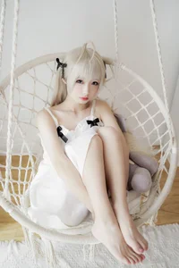 Stunning Sora Kasugano White Dress Cosplay by Shi Wan Zhen Zhi Fu Te - Elegant Yosuga no Sora Anime Photography Collection-9