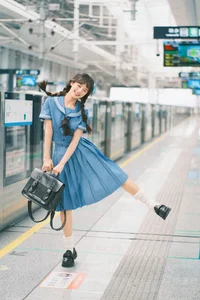 Urban Chic Subway Portrait Photography Featuring Xia Yu Xiao Nian in YiTuYu Art Language Vol.9383 – Aesthetic Transit Style Inspiration-5