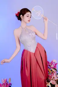 Elegant Beauty: Graceful Vietnamese Young Woman in Modern Attire with Lilies-23