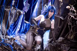 Coser Hoshilily as Azur Lane New Jersey: Enchanting Bunny Garden Beauty!-14