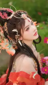 Ethereal Beauty: Xiao Shang Guan in Traditional Attire Amidst Gesang Flowers - YiTuYu Vol.8642-7