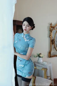Elegant Modern Cheongsam Fashion: XiuRen No.10753 Rose I Love You Collection Featuring Timeless Asian Beauty and Glamorous Floral Aesthetics-1