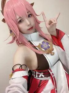 Coser Rizuna's Yae Miko Cosplay (91P) - Captivating Beauty from Genshin Impact-8