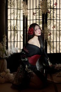 Artistic Portrait Japanese Woman in Traditional Kimono Asian Beauty-3