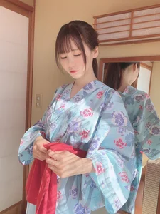 Elegance in Blue: Coser Yukata Style - Fantia Part01-13