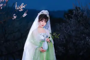 YiTuYu Vol.8718: Zhou Zhou AY - Ethereal Hanfu Beauty Amidst Enchanting Night Blossoms-0
