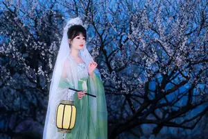 YiTuYu Vol.8718: Zhou Zhou AY - Ethereal Hanfu Beauty Amidst Enchanting Night Blossoms-5