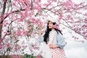 Experience Dalat Cherry Blossoms: Where nature meets wind turbines, an unforgettable photo spot!-1