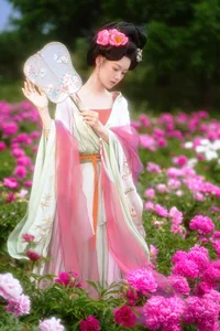 Elegant Floral Portraits with Li Zhi Xiao Ye: Romantic Peony Garden Aesthetic Vol.9113-8