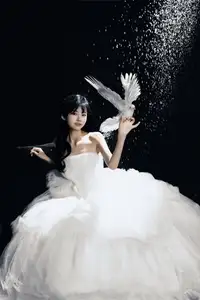 Ethereal Beauty: White Gown Angel with Dove by YiTuYu Art Vol.8612 OO-12