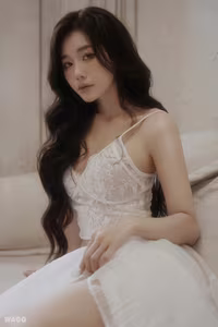 XVG No.47: Ethereal Beauty of a Woman in White, Dreamy Allure Captured-2