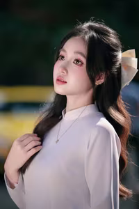 VGU No.57: Elegant Vietnamese Student in White Ao Dai, Pure Beauty Captivates.-3