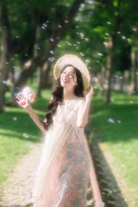 XVG No.27: Elegant Summer Girl Portrait Amidst Green Nature - Captivating Natural Beauty-6