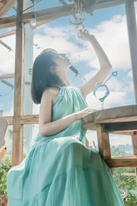 Aesthetic Summer Art Photography: YiTuYu Art Language Vol.9201 Featuring Model Wo Shi Yi Ke Sheng Dan Shu - Fresh Mint Portraits Collection-5