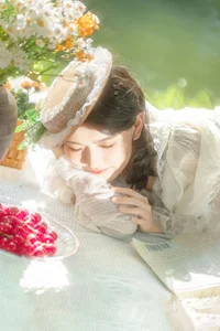 Chic French Picnic Aesthetics: YiTuYu Art Language Vol.9307 Featuring Model A Xi in a Sunny Afternoon Outdoor Lifestyle Photoshoot-7