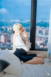 Stunning Japanese School Uniform Cosplay by Haruka: Elegant Seifuku Fashion and Student Style Portrait Photography Collection-4