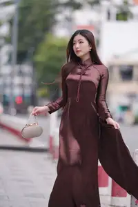 Elegant Modern Ao Dai Beauty Captivates on City Streets | Graceful & Alluring 1000025274-8
