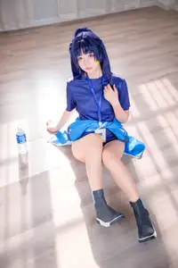 Discover the Alluring Charm of Coser Xi Huan Ai Li Ma in Yuuka's Gymnastics Outfit (56P)-31