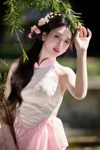 Discover the gentle charm of an Asian beauty in elegant attire, exuding grace and allure 1000025175-6