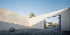 Stunning Riverside Minimalist Villa in Nakhon Pathom, Thailand: A Modern Architectural Masterpiece Designed for Golden Hour Sunsets and Serene Slow Living.-3