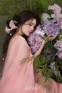 Lilly Luta Transforms into 'Living Doll' in Flowing Pink Silk Gown, Fairytale Beauty Unveiled-11