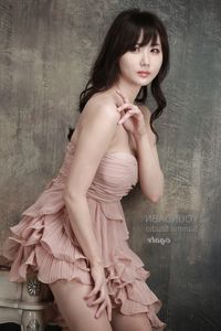 Yeon Da Bin: Adorable Korean Girl in Floral Dress Outdoors-7