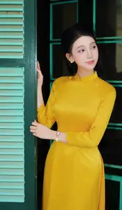 Graceful Vietnamese Beauty in Elegant Yellow Ao Dai-3